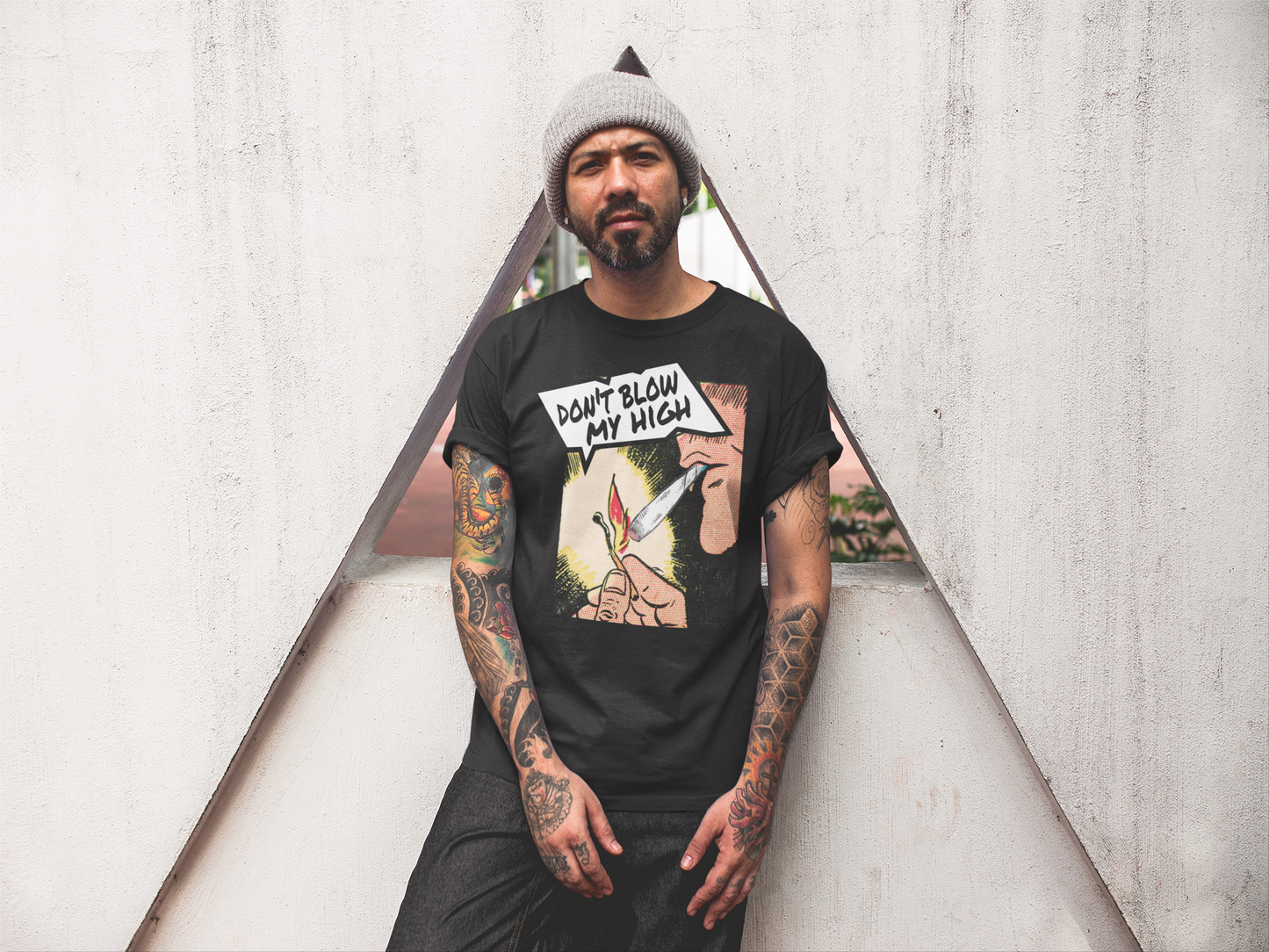 DONT BLOW MY HIGH FUNNY STONER MARIJUANA WEED GRAPHIC TEE T SHIRT