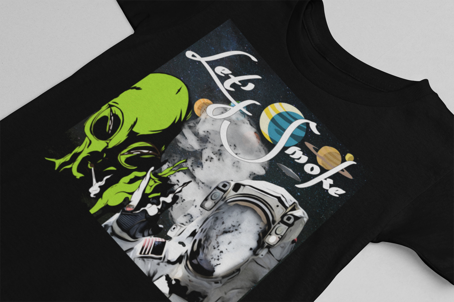 420 marijuana alien graphic tee