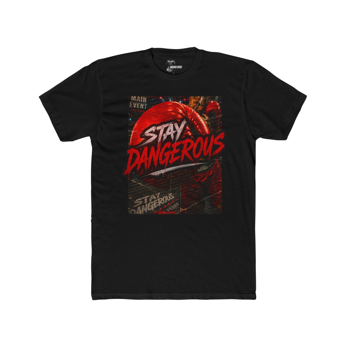 Stay Dangerous Graphic Tee — Bold Red Retro Boxing Design